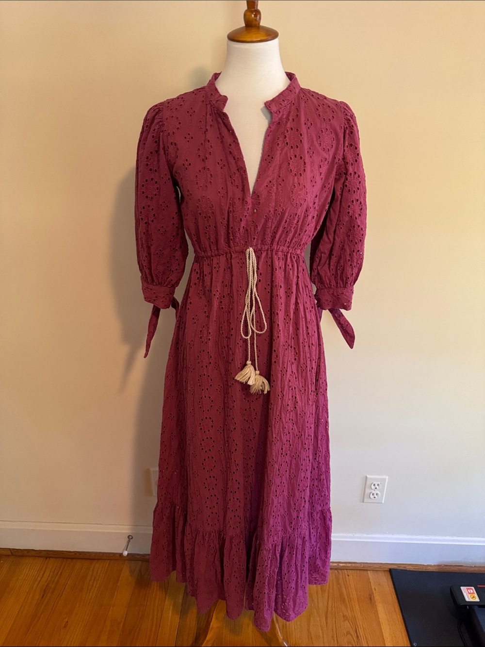 Marigold Kaya Dress in Vivid Viola - Magenta Eyelet Maxi Dress